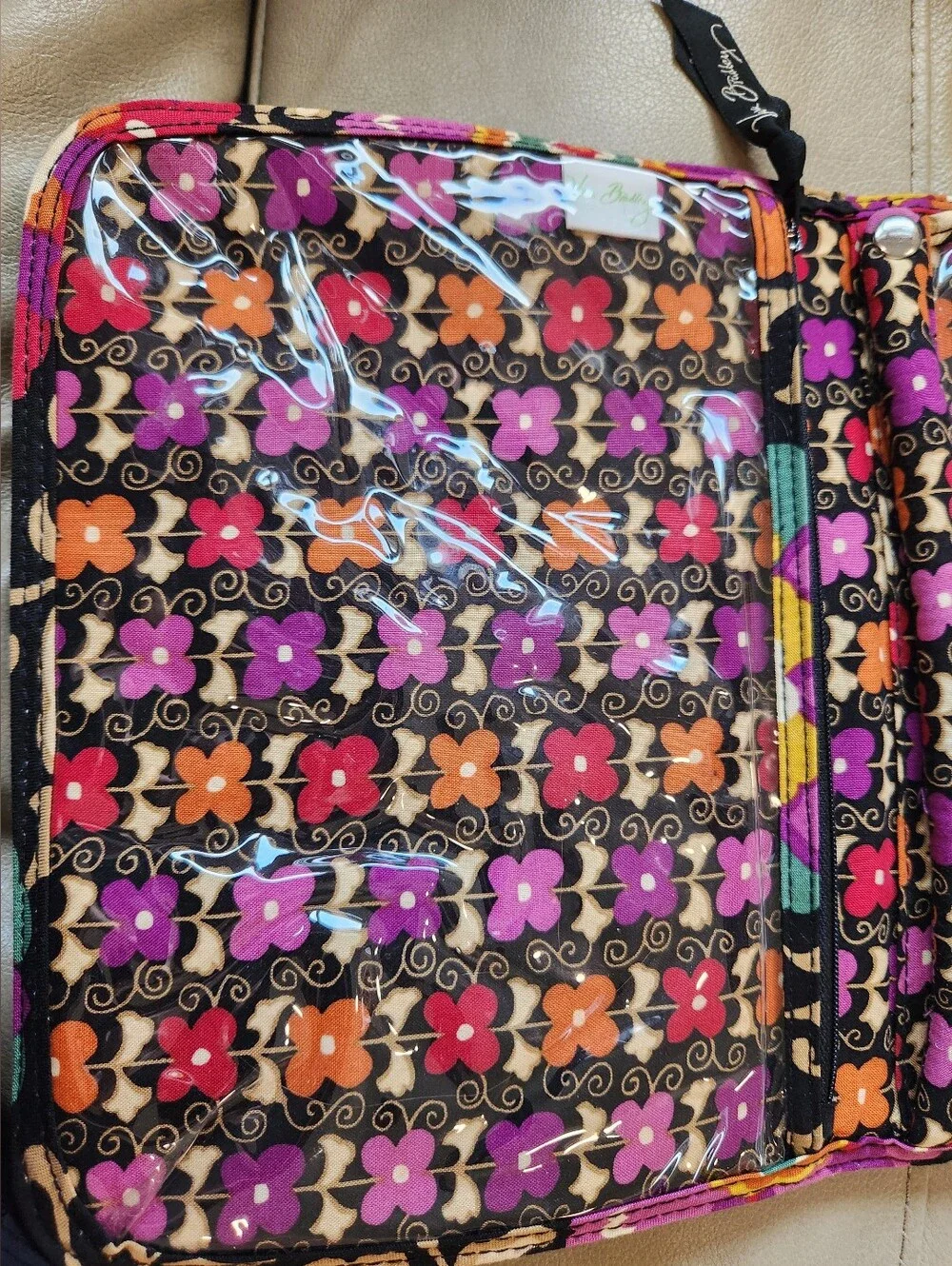 Vera Bradley Suzani Roll Up Makeup Jewelery Bag Travel Organizer Pockets Retired